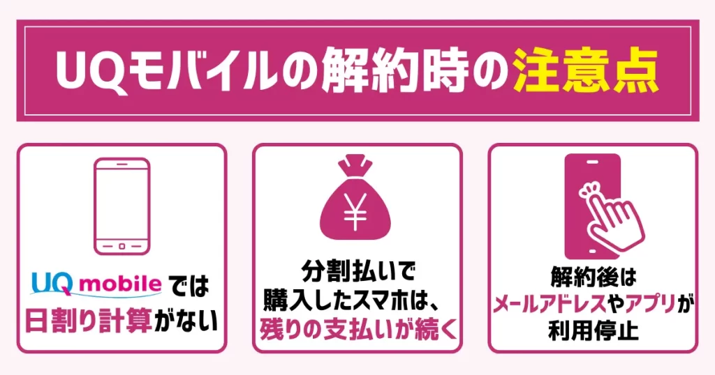 UQモバイルの解約時の注意点