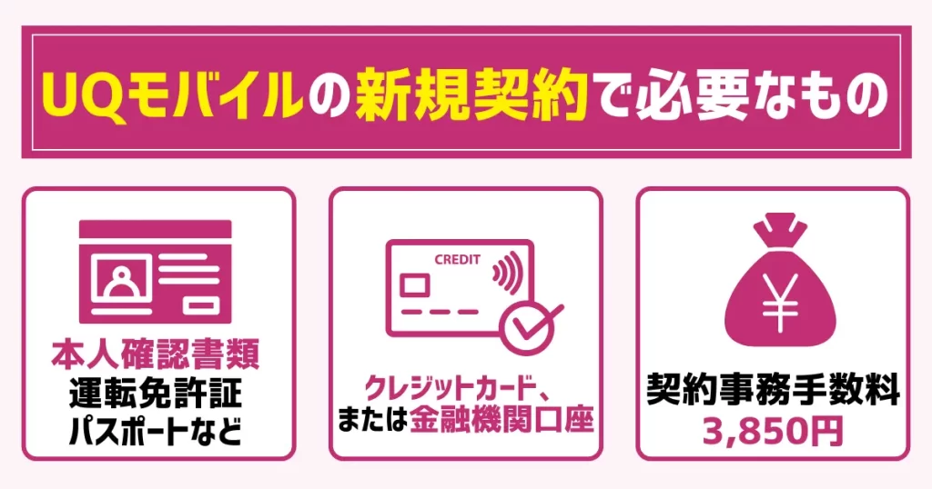 UQモバイルの新規契約で必要なもの