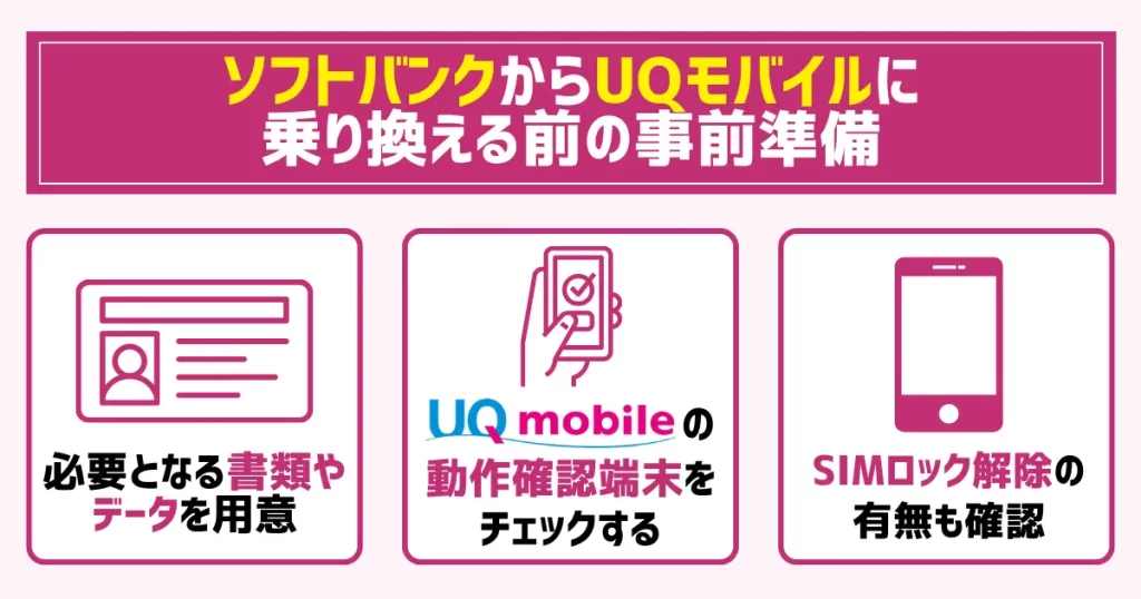 ソフトバンクからUQモバイルに乗り換える前の事前準備