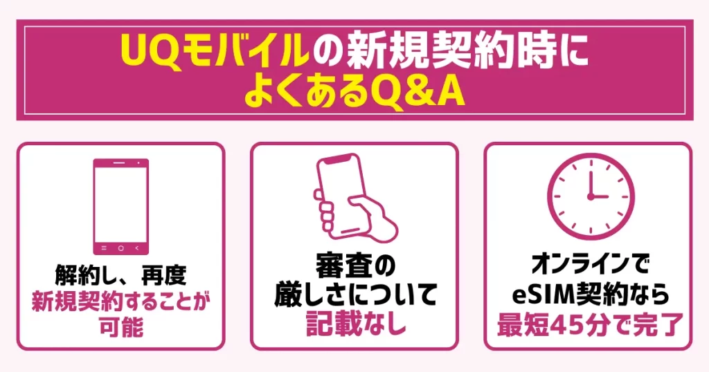 UQモバイルの新規契約時によくあるQ&A
