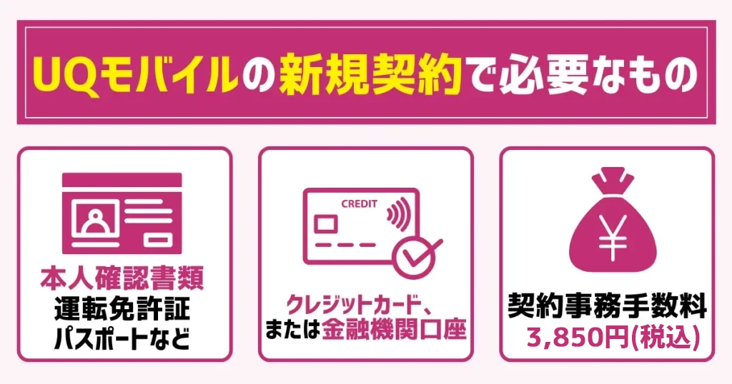 UQモバイルの新規契約で必要なもの